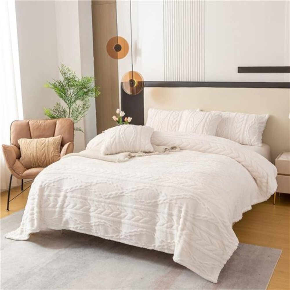 Sherpa Twin XL Blanket-3D Stylish Design Super Soft Fuzzy Cozy Warm Blanket